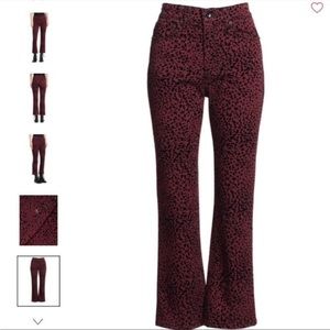 Rag & Bone Hana Burgundy Cheetah print crop pants